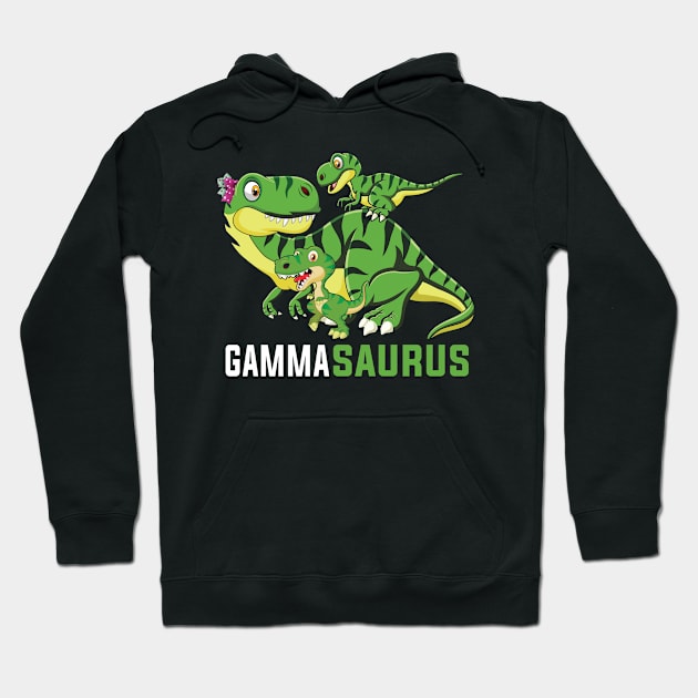 GAMMAsaurus Cute GAMMA Saurus Dinosaur Christmas Hoodie by InterFish